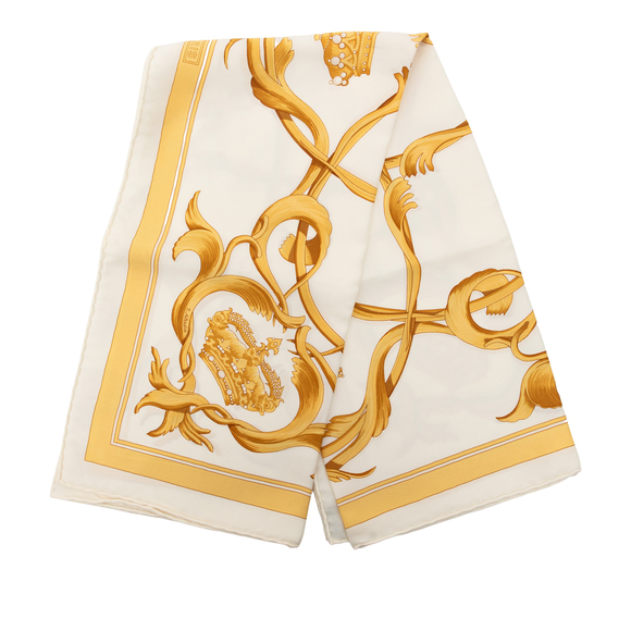 Hermes Accessories - Pre-Loved Hermes Couronnes Silk Scarf 90